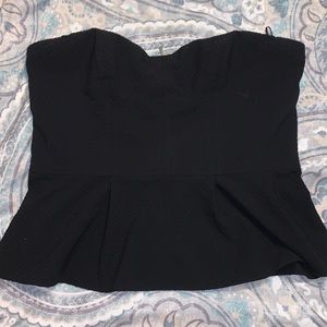 Strapless peplum top